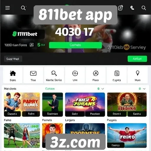 Variedade de jogos disponíveis no 811bet app